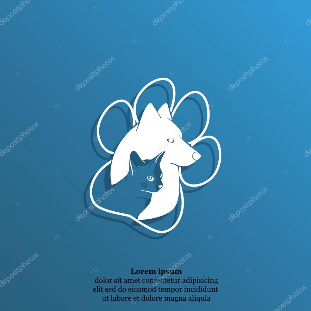 Cat and dog icon logo. vector illustration