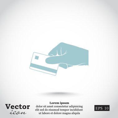 el ele tutuşan kredi kartı simgesi