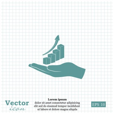 İş diyagram simgesi tutan el
