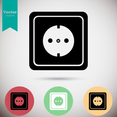 elektrik prizine Icons set