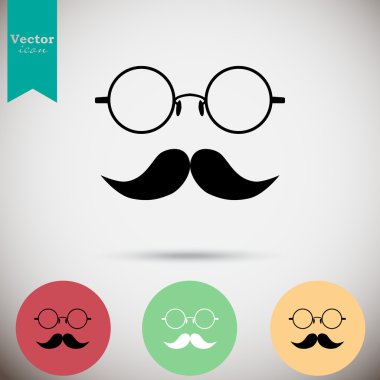 Bıyık ve gözlük Icons set