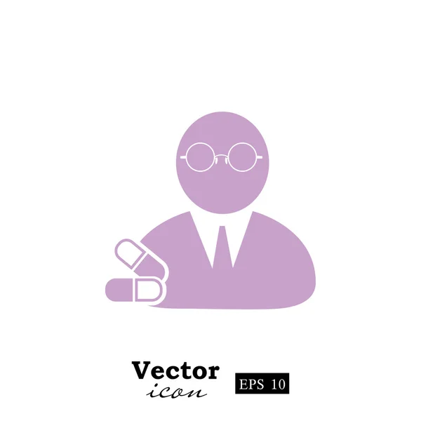 Doctor and medical pills icon — Stock Vector