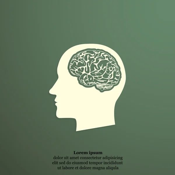 Head with brain icon — Stock Vector
