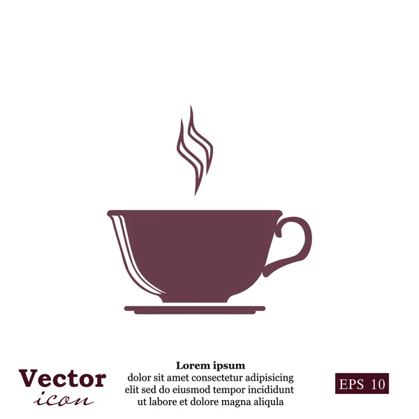 Taza de té, icono del café — Vector de stock