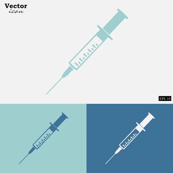 Seringa médica, ícone de vacinação — Vetor de Stock