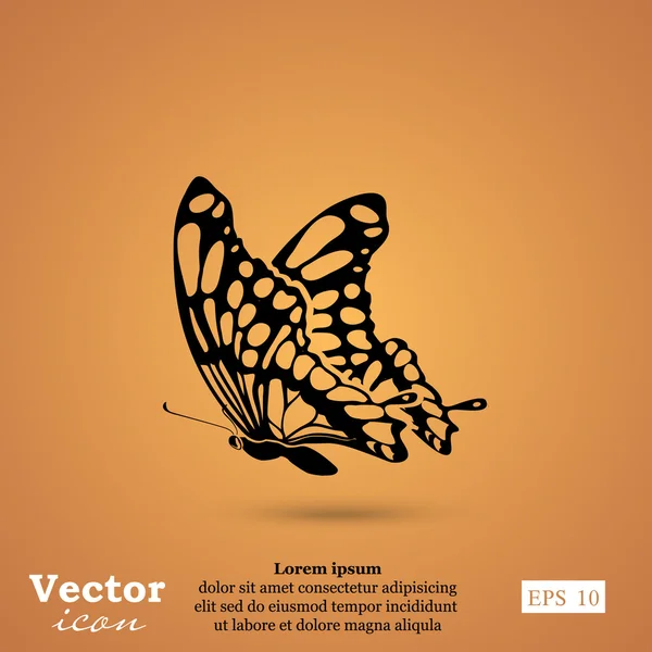 Иконка летающей бабочки — стоковый вектор