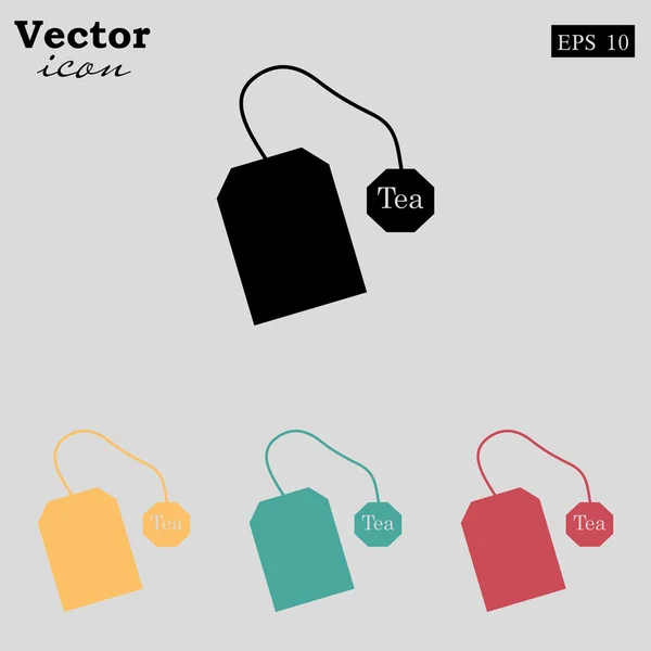 Papper teabag ikoner set — Stock vektor