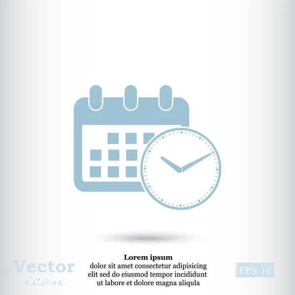 Calendário e ícone do relógio — Vetor de Stock