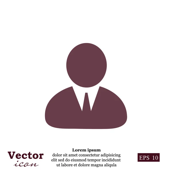 Ícone avatar usuário empresário — Vetor de Stock