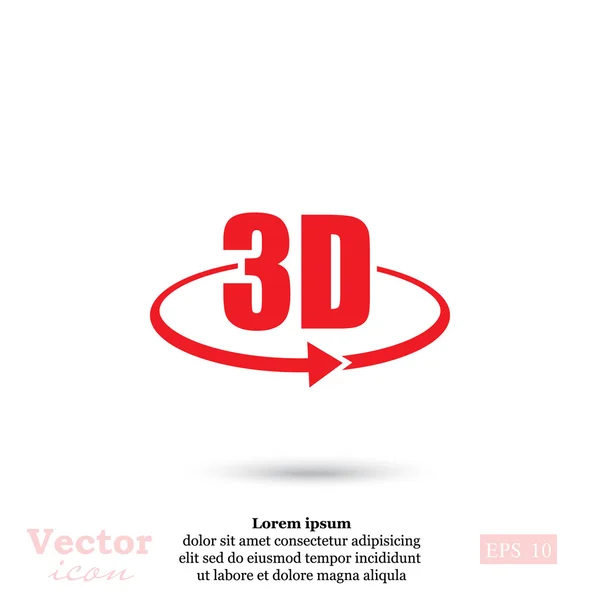 Icono de flecha 3d signo — Vector de stock