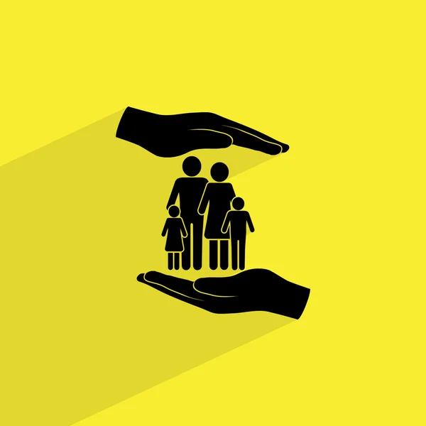 Familie verzekeringen pictogram — Stockvector