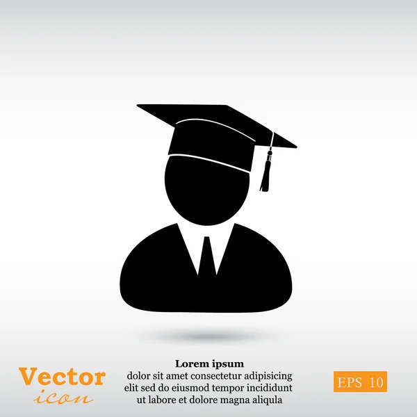 Ícone de estudante de graduação — Vetor de Stock