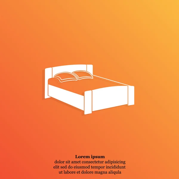 Подвійне спальне ліжко значок — стоковий вектор