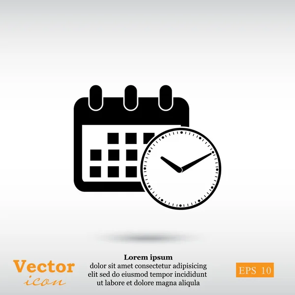 Calendário e ícone do relógio — Vetor de Stock