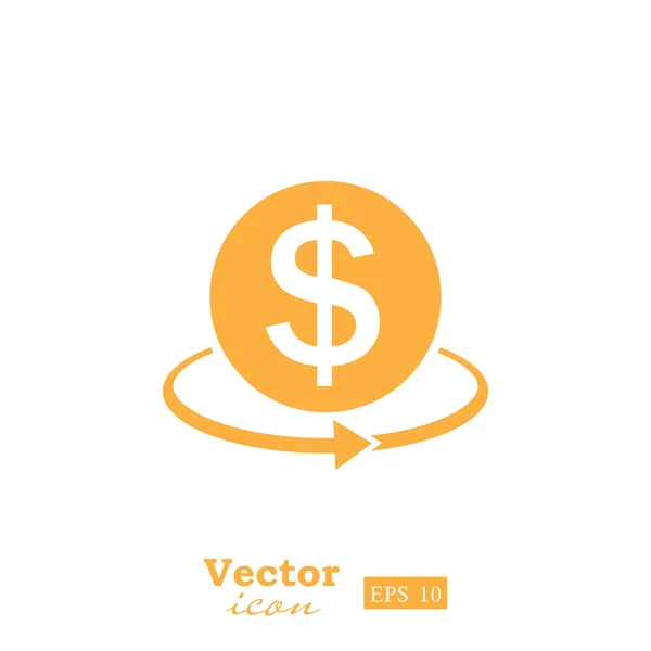 Convertir icono de dinero — Vector de stock