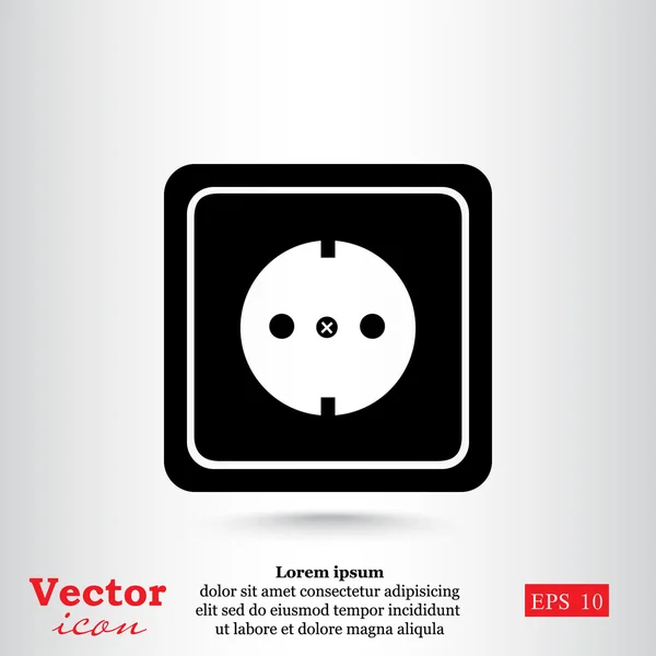 Ikon for elektrisk stikkontakt – Stock-vektor