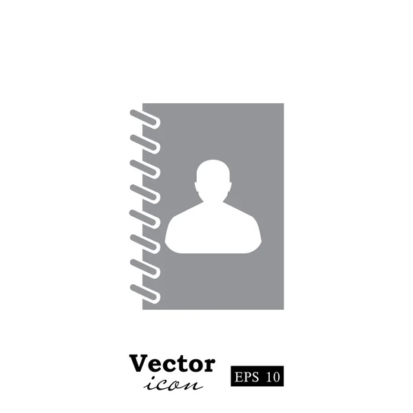 Dirección, icono del libro de contactos — Vector de stock