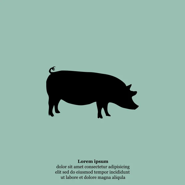 Porc, icône de porc — Image vectorielle