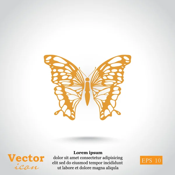Vliegende vlinder pictogram — Stockvector