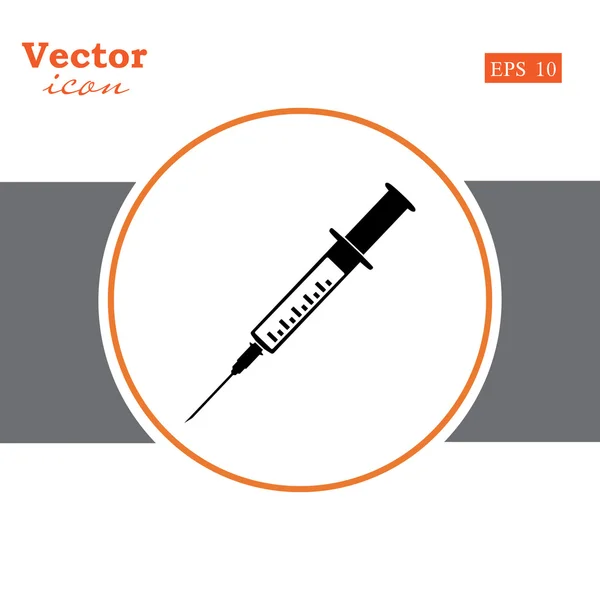 Medical syringe, vaccination icon — Stock Vector