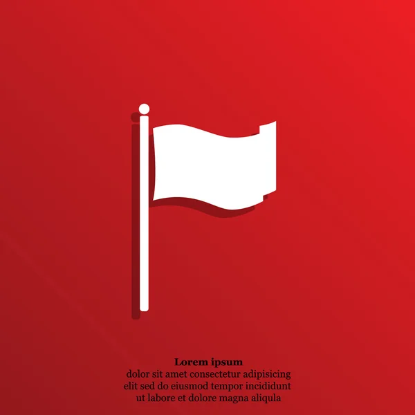 Bandeira no ícone de pólo —  Vetores de Stock