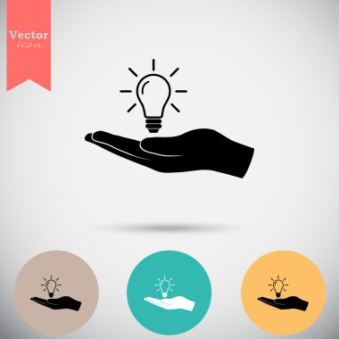 El ele tutuşan ampul simgesi