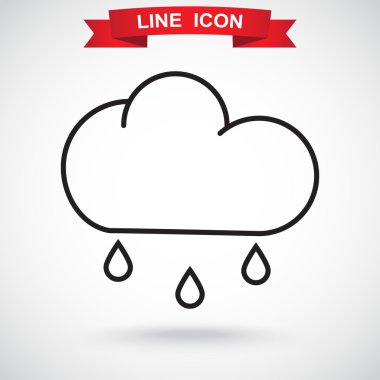 bulut ve yağmur simgesi