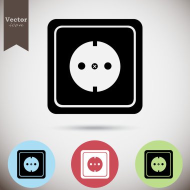 elektrik prizine Icons set