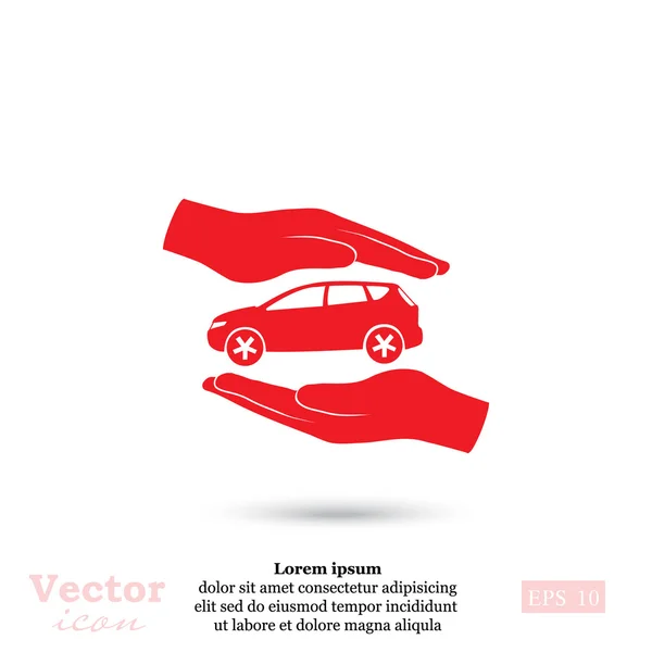 Icône d'assurance automobile — Image vectorielle