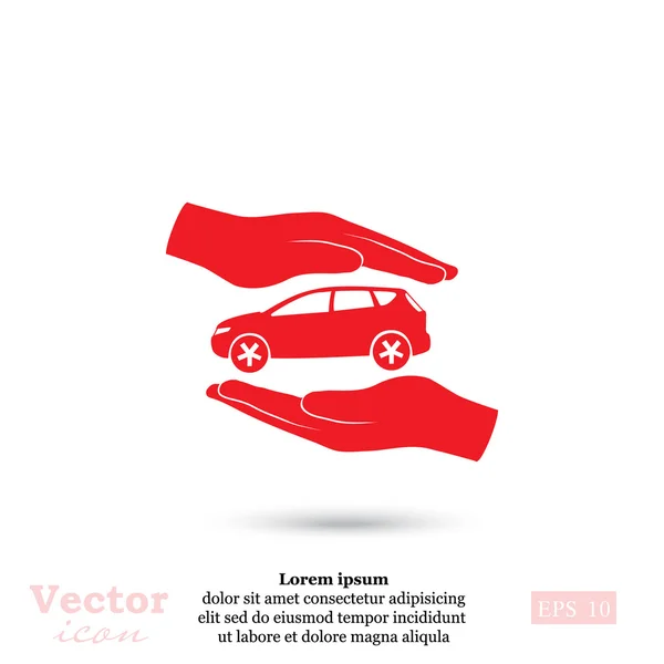 Ícone de seguro de carro — Vetor de Stock