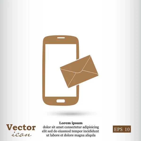 Smartphone con icono de mensaje — Vector de stock