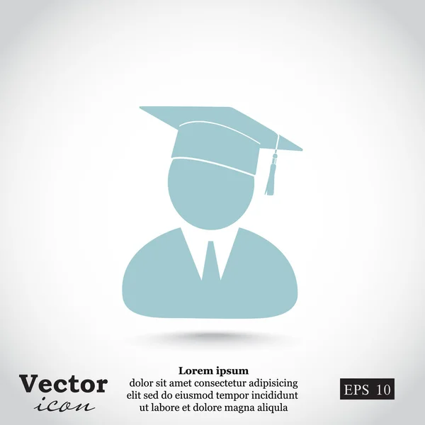 Ícone de estudante de graduação — Vetor de Stock