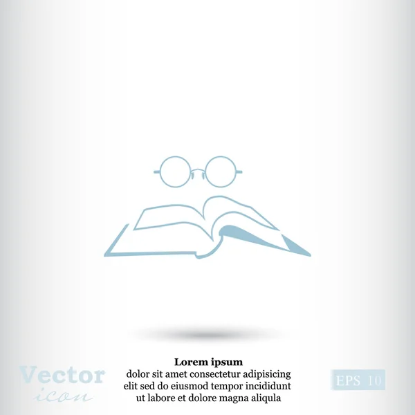 Book and glasses icon — Stock Vector