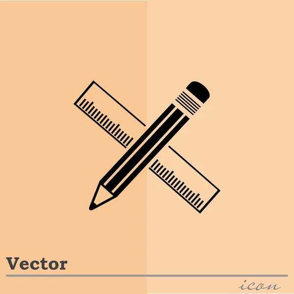 Icona a matita e righello — Vettoriale Stock