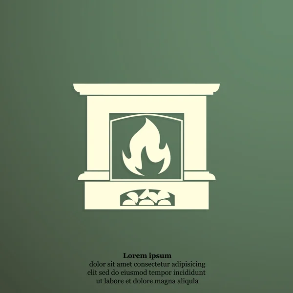 Fireplace with flame icon — Stock Vector