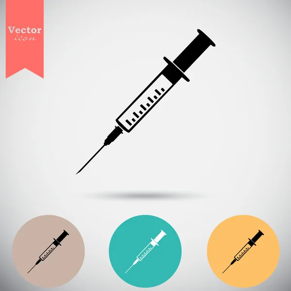 Medical syringe, vaccination icon — Stock Vector
