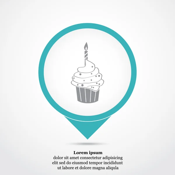 Γενέθλια cupcake εικονίδιο — Διανυσματικό Αρχείο