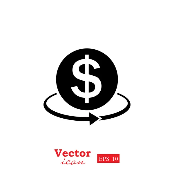 Convertir icono de dinero — Vector de stock