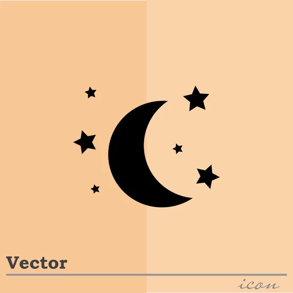 Icono Luna y estrellas — Vector de stock