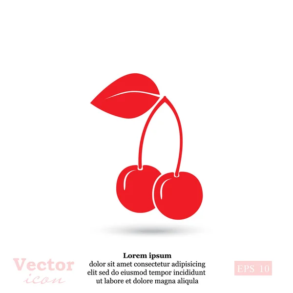 Kersen fruit pictogram — Stockvector