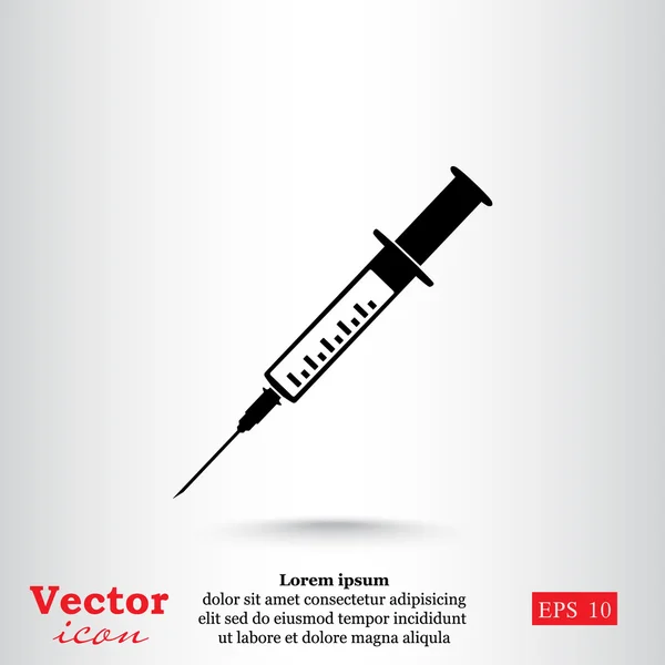 Medical syringe, vaccination icon — Stock Vector