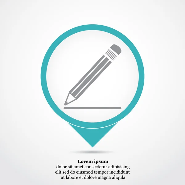 Lápiz, dibujo, icono de edición — Vector de stock