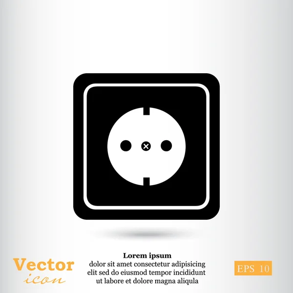 Icono de toma de corriente eléctrica — Vector de stock