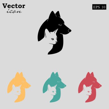 kedi ve köpek simgesi logo koymak