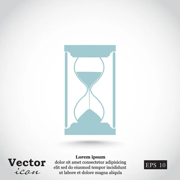 Vidrio de arena, icono de reloj de arena — Vector de stock