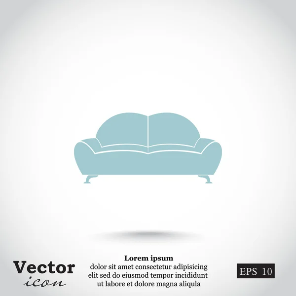 Icône de meubles canapé — Image vectorielle