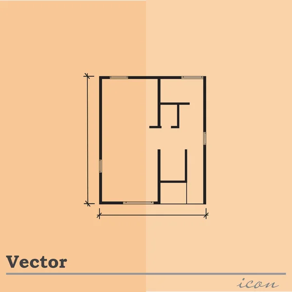 Apartment draft, blueprint icon — Stock Vector