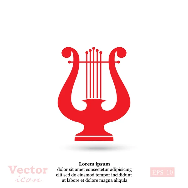 Lyre icône instrument de musique — Image vectorielle