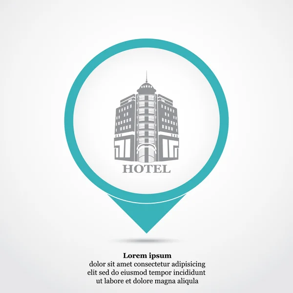 Hotel gebouw pictogram — Stockvector