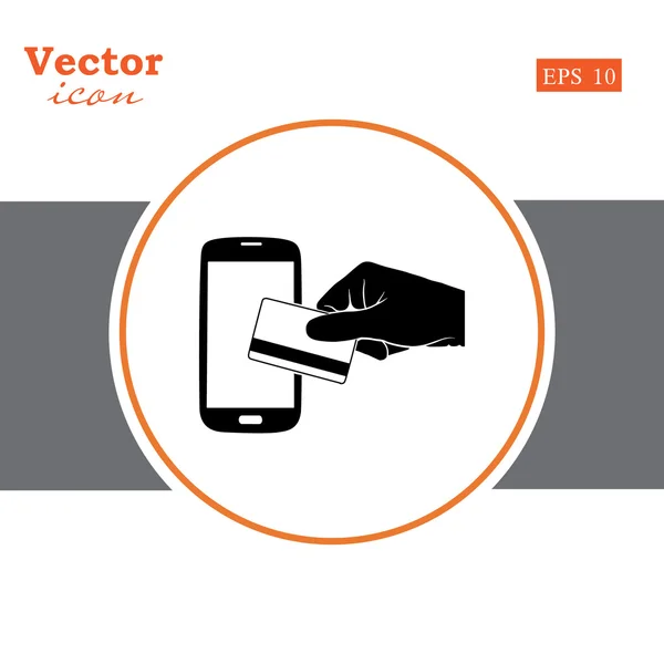 Mobilní platby ikona — Stockový vektor